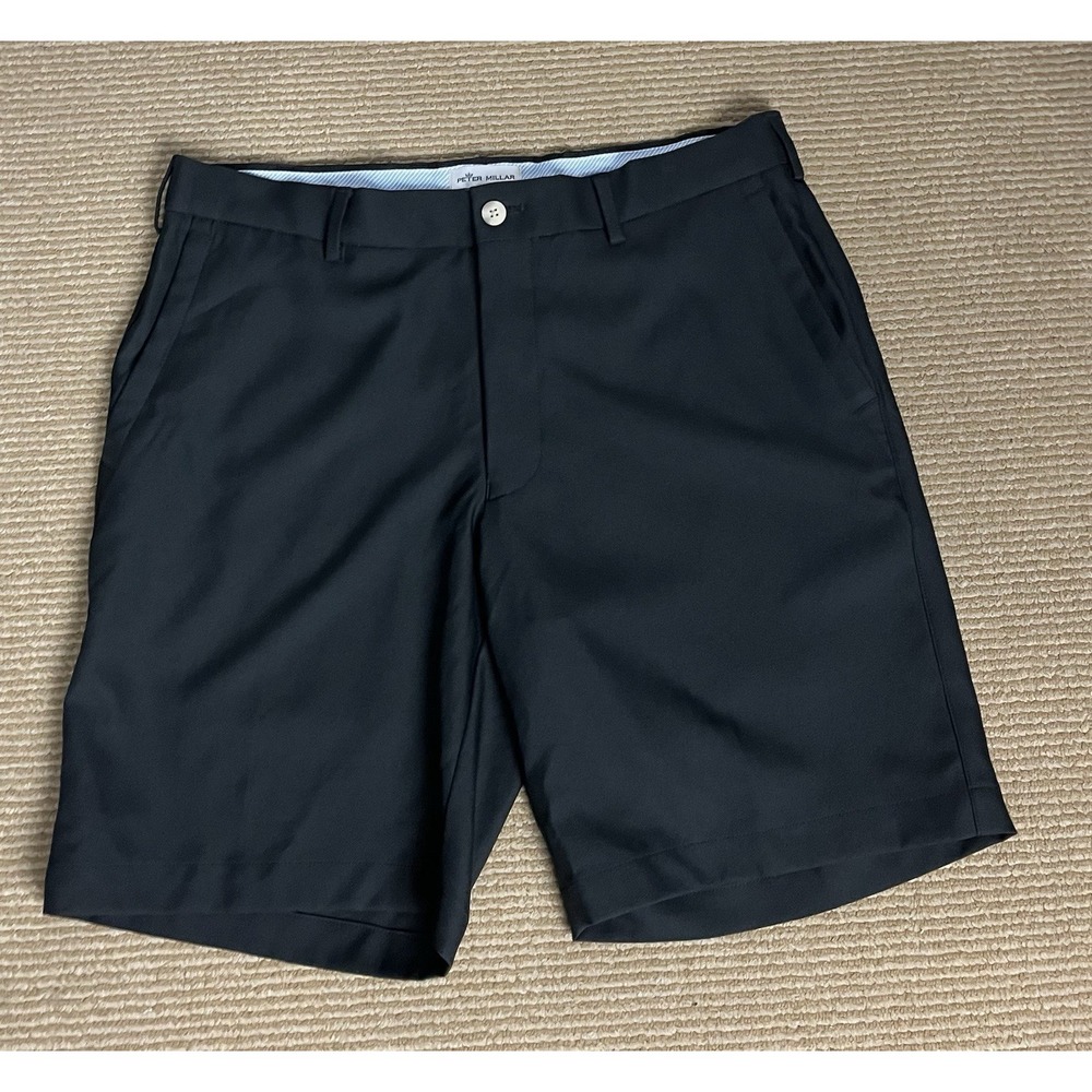 Peter Millar Golf Shorts Men's 32 Black Performance Stretch